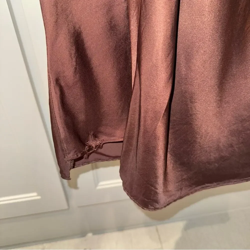 NICHOLAS Galilea High Neck Gold Trim Maxi Dress Espresso 6 - Picture 15 of 16